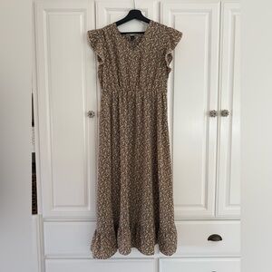 SHEIN Floral Maxi Dress with Ruffle Sleeves